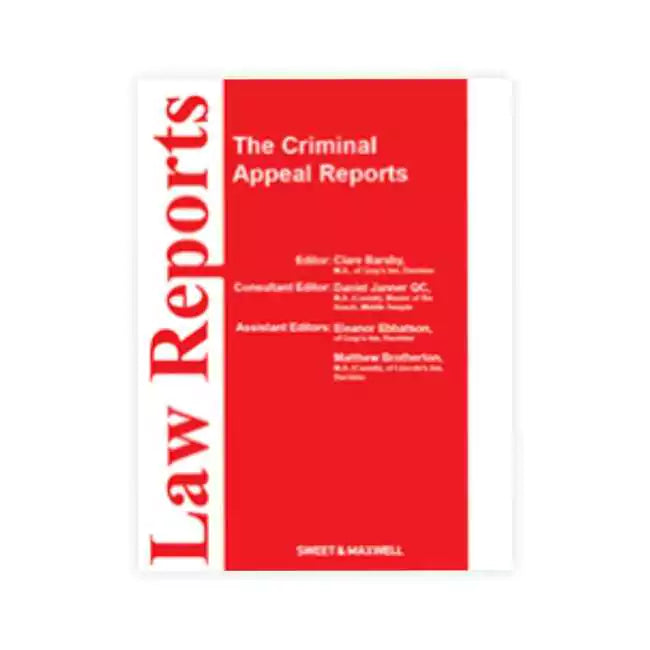 Criminal Appeal Reports 1909 To 2008 Complete Set
